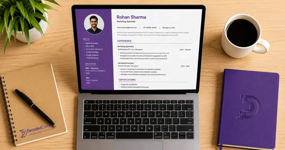 Free ATS-safe resume builder India 2026 — build and download PDF free, no sign-up, no paywall